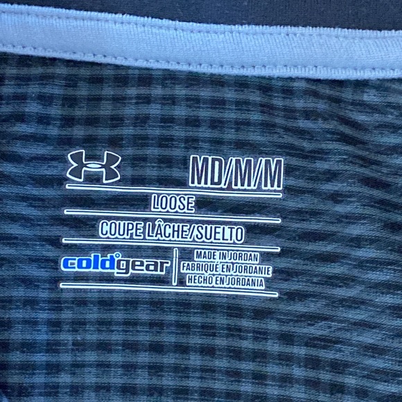 Under Armour Striped Long Sleeve Cold Gear Shirt Sz M - Picture 7 of 8